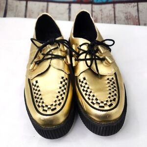 T.U.K. A8648 Tuk Punk Gold Leather Viva Mondo Golden Creepers